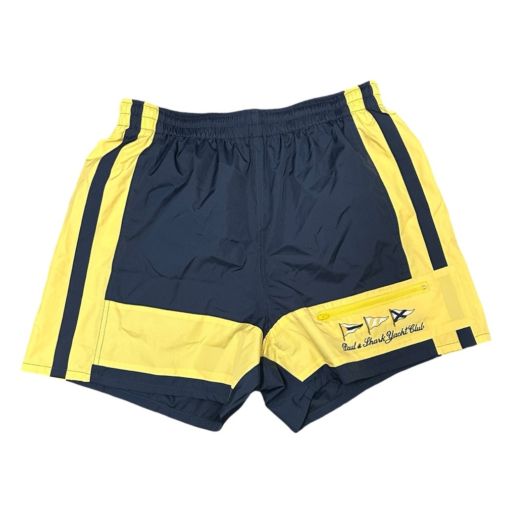 Paul & Shark Navy and Yellow Swim Trunks